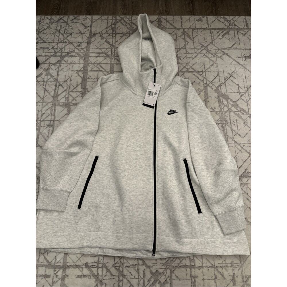NEW NIKE Sportswear‎ Tech Fleece Women's Full-Zip Oversized Hoodie, 3X Grey